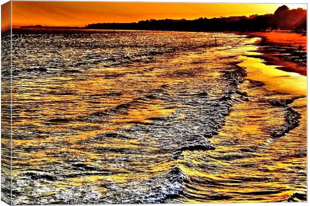 LATE EVENING SUNSET  Canvas Print by len milner