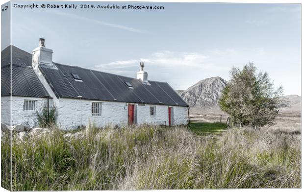 The Blackrock Cottage in Glencoe Canvas Print by Robert Kelly