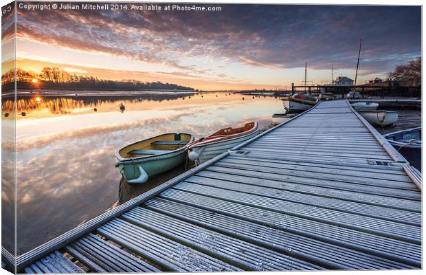 Sunrise on the River Deben Canvas Print by Julian Mitchell