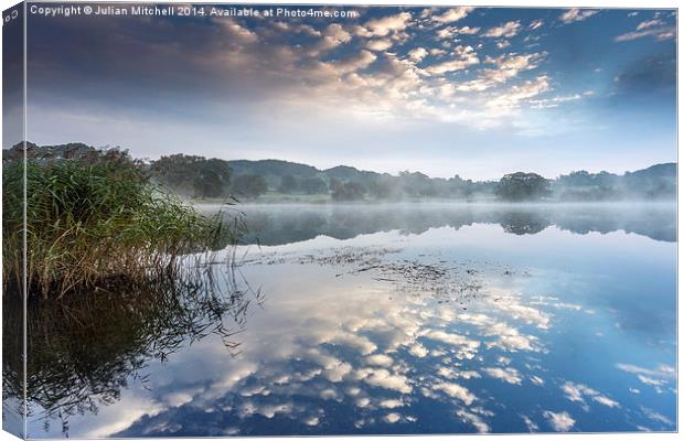 Esthwaite Water Canvas Print by Julian Mitchell