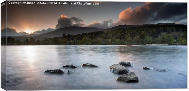 Coniston Sunset Canvas Print by Julian Mitchell