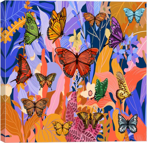 Butterfly Garden Canvas Print by Matthew Lacey