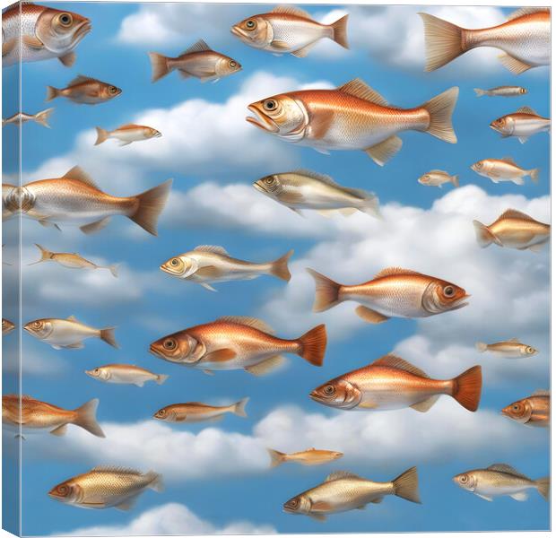 Raining Fish Canvas Print by Matthew Lacey