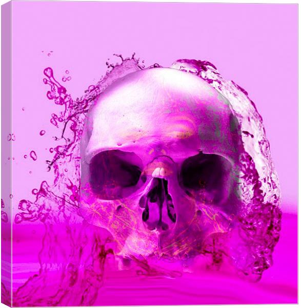 Purple Skull in Water Canvas Print by Matthew Lacey