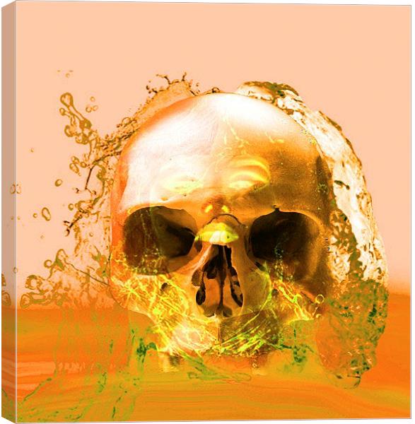 Golden Skull in Water Canvas Print by Matthew Lacey