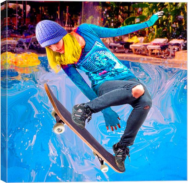  Skateboarding on Water Canvas Print by Matthew Lacey