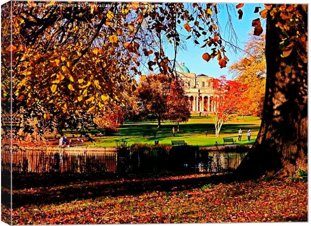 Pittville Pump Room In Autumn.  Canvas Print by Jason Williams