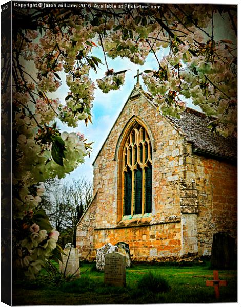 St Peter's Church, Dumbleton.  Canvas Print by Jason Williams