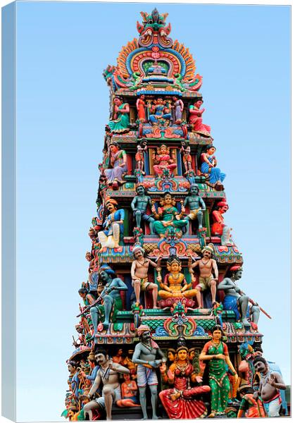 Hindu Temple Decoration, Singapore Canvas Print by Geoffrey Higges