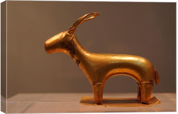 Bronze Age Gold Cast Ibex Canvas Print by Geoffrey Higges