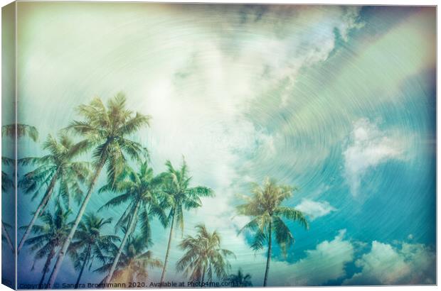 Palmtrees in Boracay, Philippines Canvas Print by Sandra Broenimann