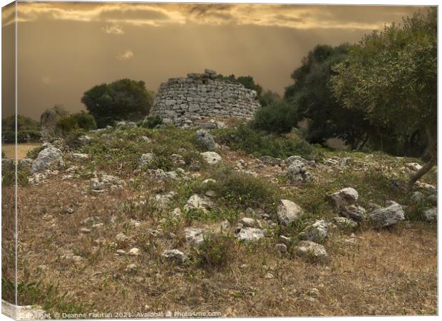 Talayot Site Menorca Canvas Print by Deanne Flouton