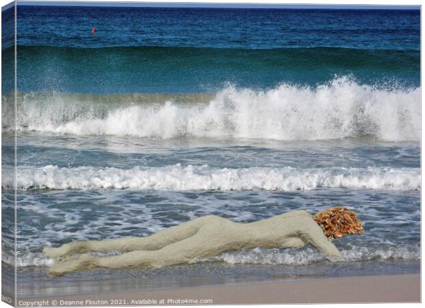 Surreal Beach Sculpture  Canvas Print by Deanne Flouton