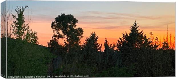 Spanish Sunset Silhouette Canvas Print by Deanne Flouton