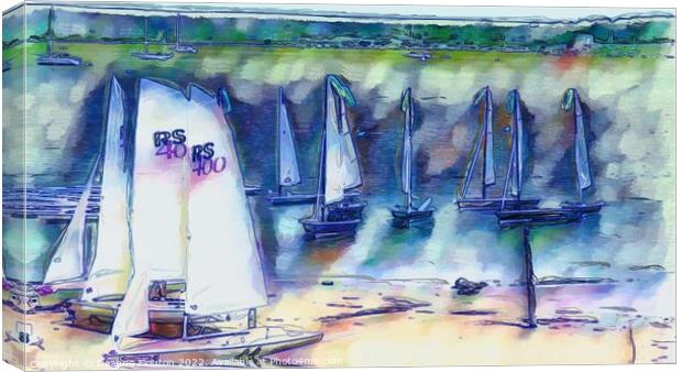  Artistic Sailboats of Menorca  Canvas Print by Deanne Flouton
