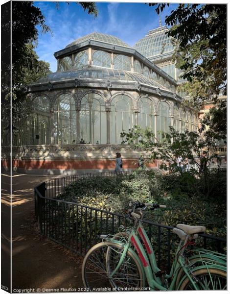 A Glass House Oasis in Madrid Canvas Print by Deanne Flouton