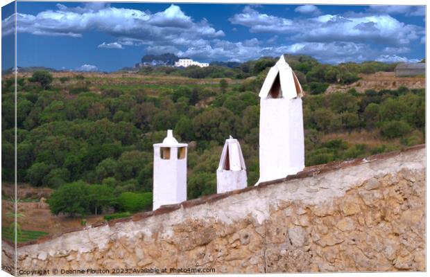 Country Estate and Chimneys in Menorca Spain Canvas Print by Deanne Flouton