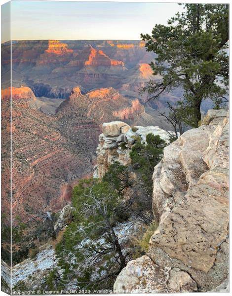 Awesome Sunrise at Grand Canyon Canvas Print by Deanne Flouton