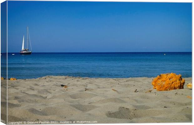 Serene Bliss at Menorca Beach Canvas Print by Deanne Flouton