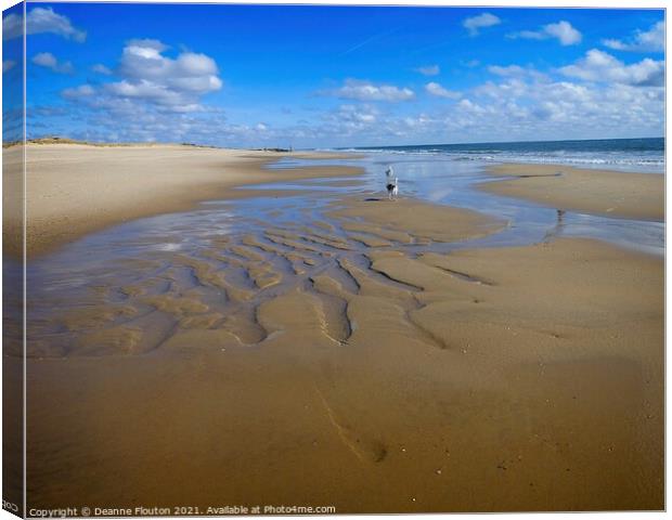 Serenity on East Hampton Beach Canvas Print by Deanne Flouton