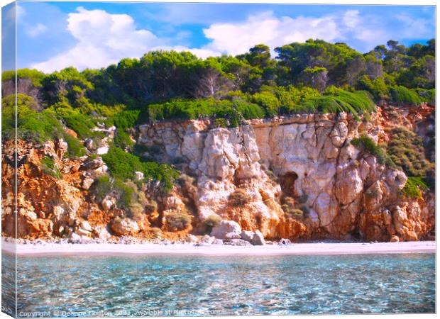 Binigaus Cliffs Menorca Spain Canvas Print by Deanne Flouton