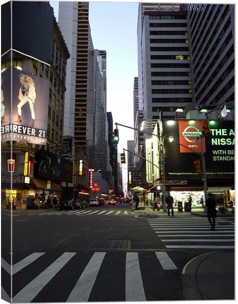 New York City At Twilight Canvas Print by Rachel Mower