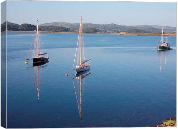 Yachts waiting for Crinan Lock Canvas Print by Dave Holbourn