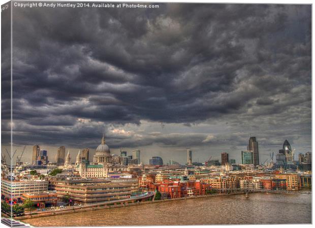 Storm Clouds over London Canvas Print by Andy Huntley