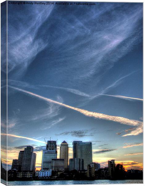 Canary Wharf at Dusk Canvas Print by Andy Huntley