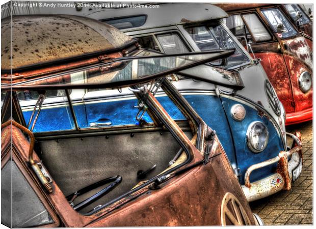 Split Screen Camper Canvas Print by Andy Huntley