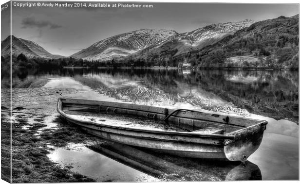 Boat on Lake Grasmere Canvas Print by Andy Huntley