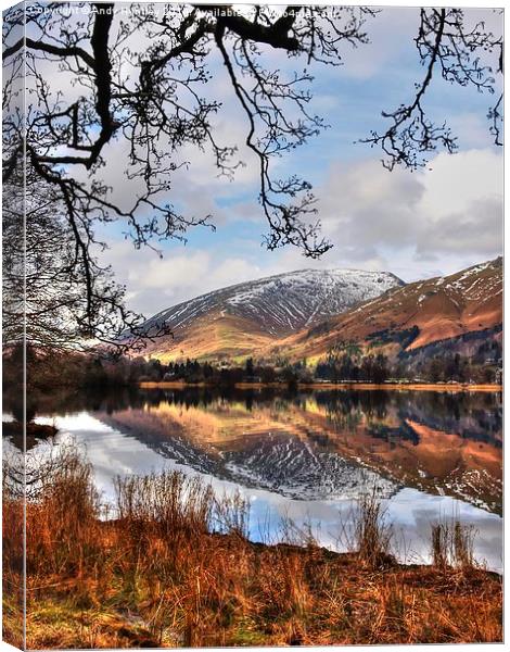 Reflection on Lake Grasmere Canvas Print by Andy Huntley