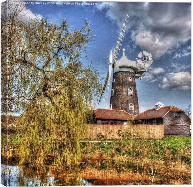 Wray Common Windmill Canvas Print by Andy Huntley