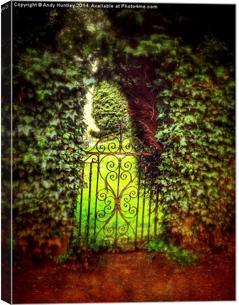 Gate in Hedge Canvas Print by Andy Huntley