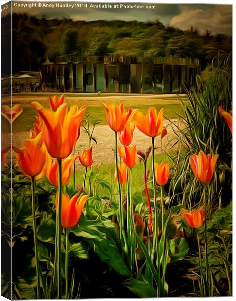 Tulips in the Park Canvas Print by Andy Huntley