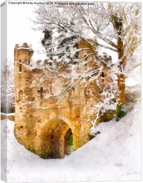  Reigate Castle in Winter Canvas Print by Andy Huntley