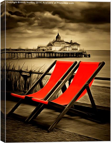  Eastbourne Pier plus deckchairs Canvas Print by Andy Huntley