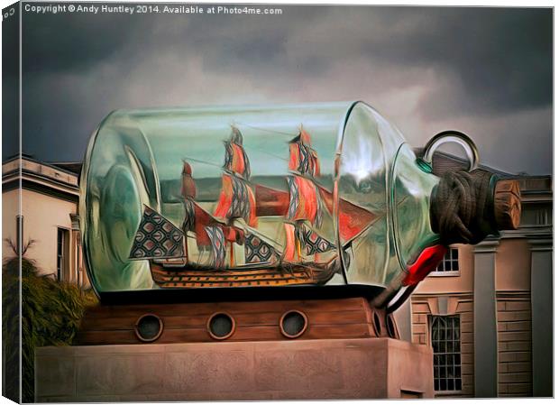  Ship in a Bottle Canvas Print by Andy Huntley