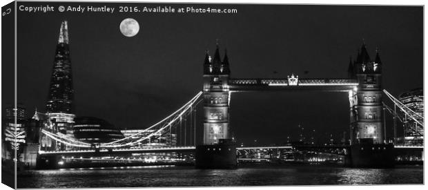 Tower Bridge & The Shard Canvas Print by Andy Huntley