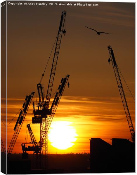 Industrial Sunset Canvas Print by Andy Huntley