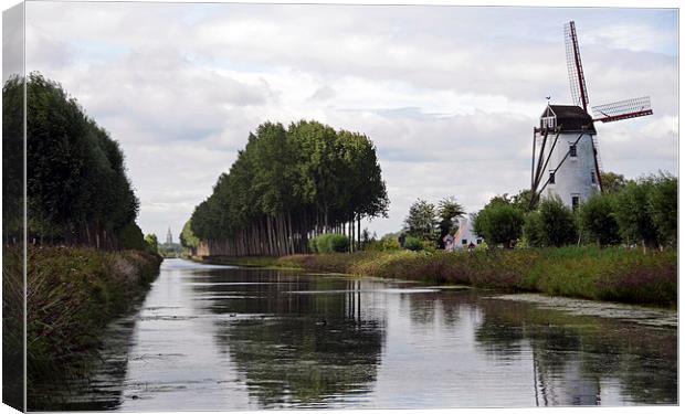 Damme Canal Canvas Print by Carolyn Eaton