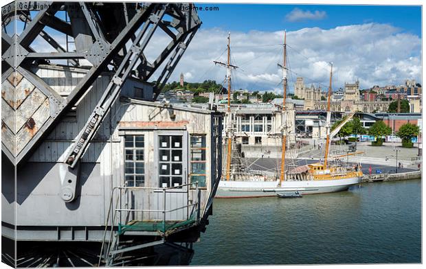  Bristol's harbourside, layers of History Canvas Print by Carolyn Eaton