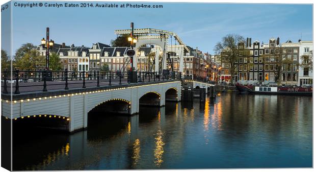 Magere Brug, Amsterdam Canvas Print by Carolyn Eaton