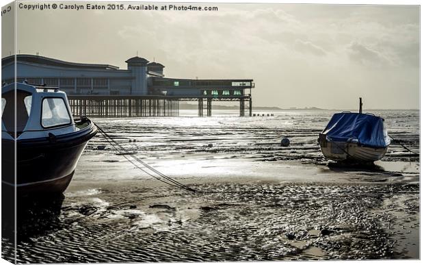  The Grand Pier and Beach, Weston-super-Mare Canvas Print by Carolyn Eaton