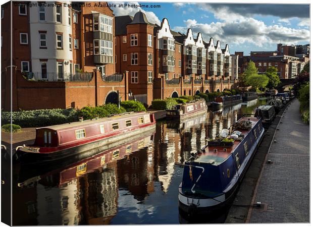  Birmingham Canal and Barges Canvas Print by Carolyn Eaton