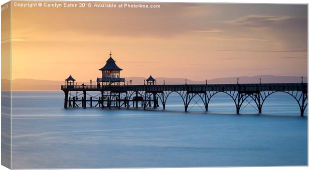  Clevedon Pier Sunset Canvas Print by Carolyn Eaton