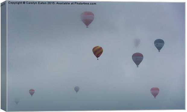  Balloons in the Mist, Bristol Canvas Print by Carolyn Eaton
