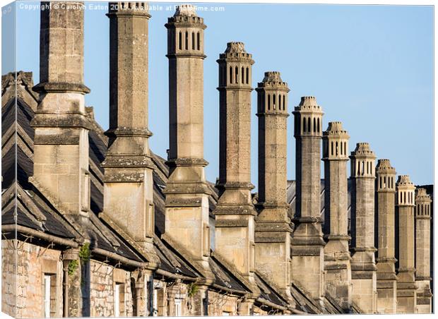  Chimneys on Cottages, Vicars's Close, Wells Canvas Print by Carolyn Eaton