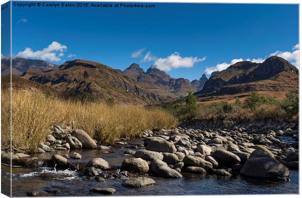  Cathedral Peak, Drakensbergs, South Africa Canvas Print by Carolyn Eaton