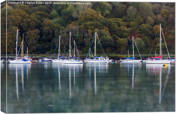  Boats on the River Dart Canvas Print by Carolyn Eaton